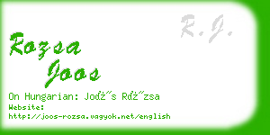 rozsa joos business card